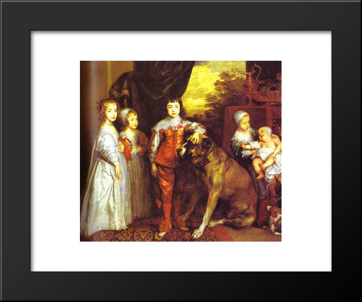 The Five Eldest Children Of Charles I 20x24 Black Modern Wood Framed Art Print Poster by van Dyck, Anthony