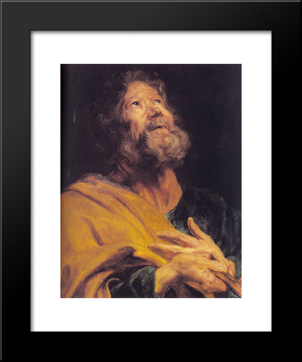 The Penitent Apostle Peter 20x24 Black Modern Wood Framed Art Print Poster by van Dyck, Anthony