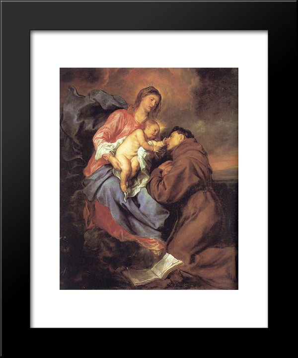 The Vision Of St Anthony 20x24 Black Modern Wood Framed Art Print Poster by van Dyck, Anthony