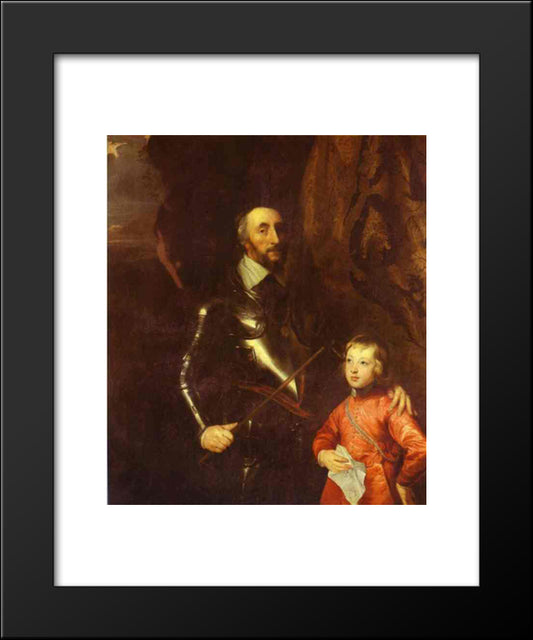 Thomas Howard, 2Nd Earl Of Arundel And Surrey With His Grandson Lord Maltravers 20x24 Black Modern Wood Framed Art Print Poster by van Dyck, Anthony