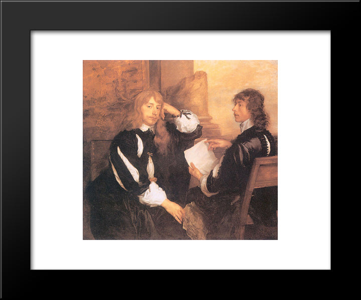 Thomas Killigrew And William, Lord Crofts 20x24 Black Modern Wood Framed Art Print Poster by van Dyck, Anthony