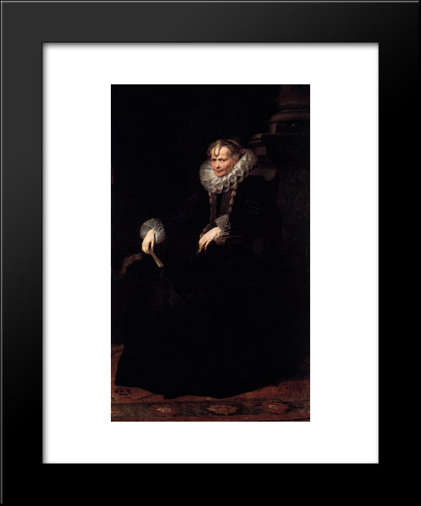 Wife Of An Aristocratic Genoese 20x24 Black Modern Wood Framed Art Print Poster by van Dyck, Anthony