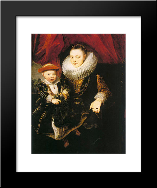 Young Woman With A Child 20x24 Black Modern Wood Framed Art Print Poster by van Dyck, Anthony