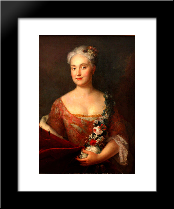 Countess Friederike Von Ansbach 20x24 Black Modern Wood Framed Art Print Poster by Pesne, Antoine