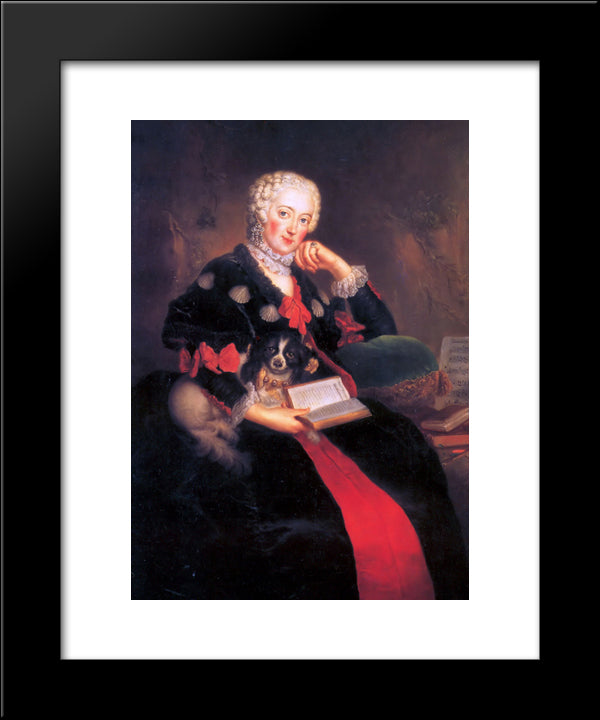 Countess Wilhelmine Von Brandenburg Bayreuth 20x24 Black Modern Wood Framed Art Print Poster by Pesne, Antoine