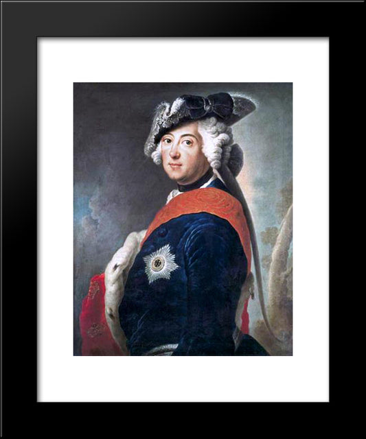 Frederick Ii Of Prussia 20x24 Black Modern Wood Framed Art Print Poster by Pesne, Antoine