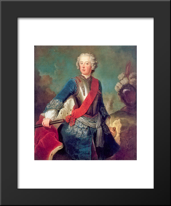 Frederick The Great 20x24 Black Modern Wood Framed Art Print Poster by Pesne, Antoine