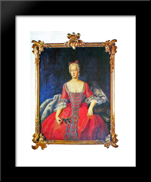 Friederike Sophie Wilhelmine Princess Of Prussia 20x24 Black Modern Wood Framed Art Print Poster by Pesne, Antoine