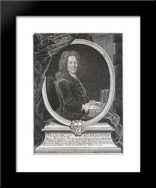 Friedrich Hoffmann, German Physician 20x24 Black Modern Wood Framed Art Print Poster by Pesne, Antoine