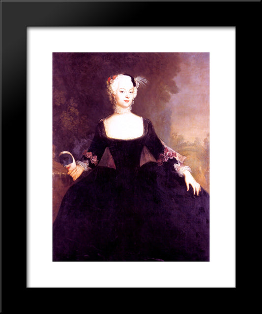 Gentlewoman 20x24 Black Modern Wood Framed Art Print Poster by Pesne, Antoine