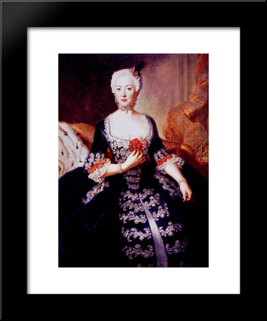 Isabel Cristina De Brunswick-Wolfenbuttel 20x24 Black Modern Wood Framed Art Print Poster by Pesne, Antoine