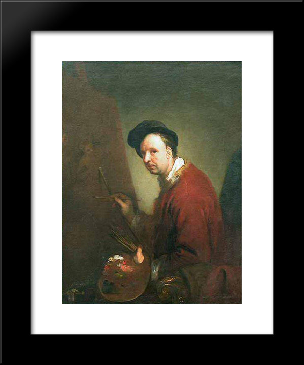 Nicolas Vleughels 20x24 Black Modern Wood Framed Art Print Poster by Pesne, Antoine