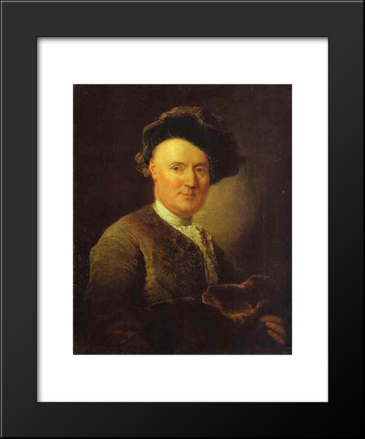 Portrait Of A Man 20x24 Black Modern Wood Framed Art Print Poster by Pesne, Antoine