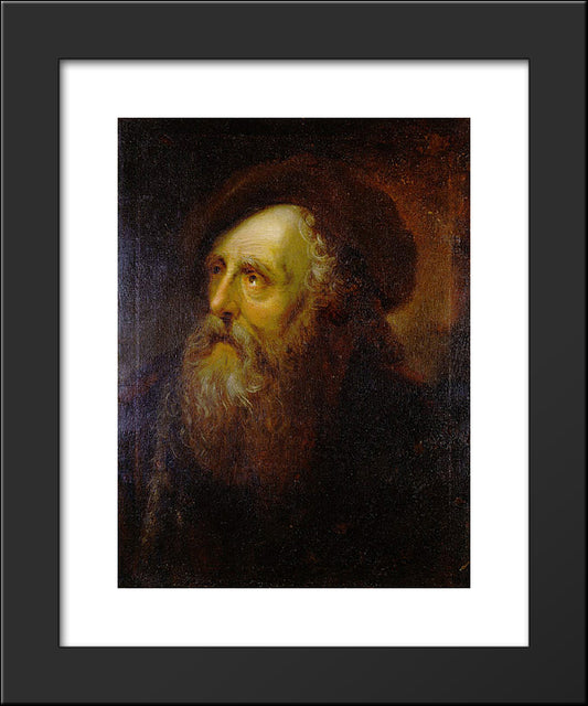 Portrait Of An Old Jew 20x24 Black Modern Wood Framed Art Print Poster by Pesne, Antoine