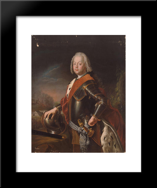 Portrait Of Christian August, Prince Of Anhalt Zerbst, Father Of Catherine Ii Of Russia. 20x24 Black Modern Wood Framed Art Print Poster by Pesne, Antoine