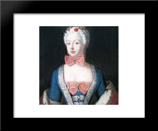Portrait Of Elisabeth Christine Von Braunschweig Bevern, Prussian Queen 20x24 Black Modern Wood Framed Art Print Poster by Pesne, Antoine