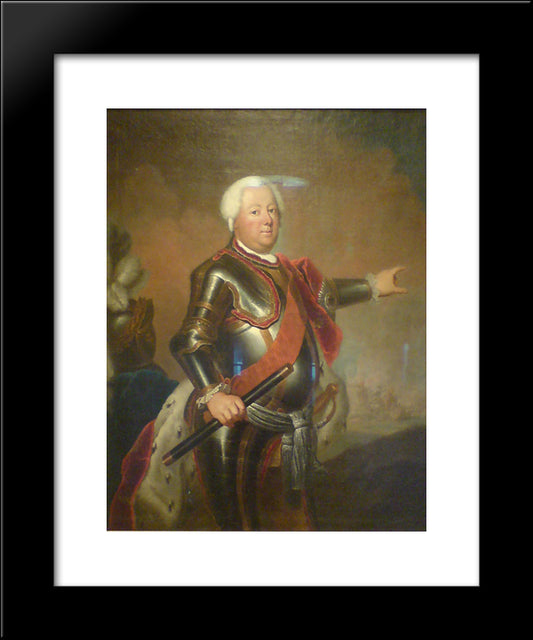 Portrait Of Frederick William I Of Prussia 20x24 Black Modern Wood Framed Art Print Poster by Pesne, Antoine