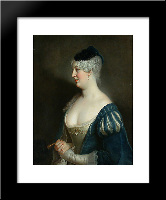 Portrait Of Henriette Von Zerbsten 20x24 Black Modern Wood Framed Art Print Poster by Pesne, Antoine