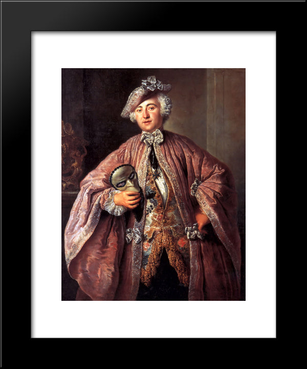 Portrait Of Isaak Franz Egmont Von Chasot 20x24 Black Modern Wood Framed Art Print Poster by Pesne, Antoine