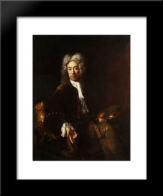 Portrait Of Jean Baptiste Gayot Dubuisson 20x24 Black Modern Wood Framed Art Print Poster by Pesne, Antoine