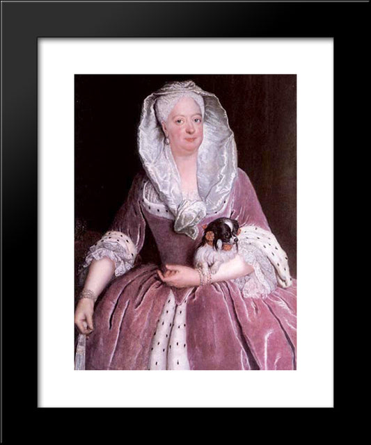 Portrait Of Sophie Dorothea Von Preussen 20x24 Black Modern Wood Framed Art Print Poster by Pesne, Antoine