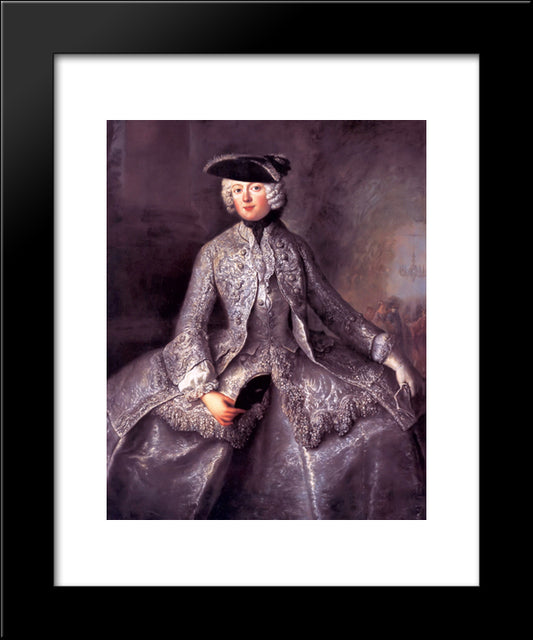 Princess Amalia Of Prussia As An Amazon 20x24 Black Modern Wood Framed Art Print Poster by Pesne, Antoine