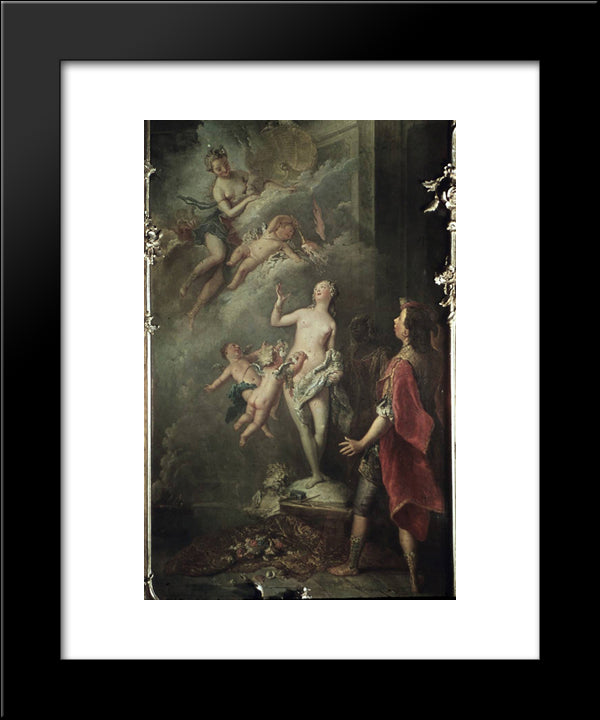 Pygmalion Und Galatea 20x24 Black Modern Wood Framed Art Print Poster by Pesne, Antoine