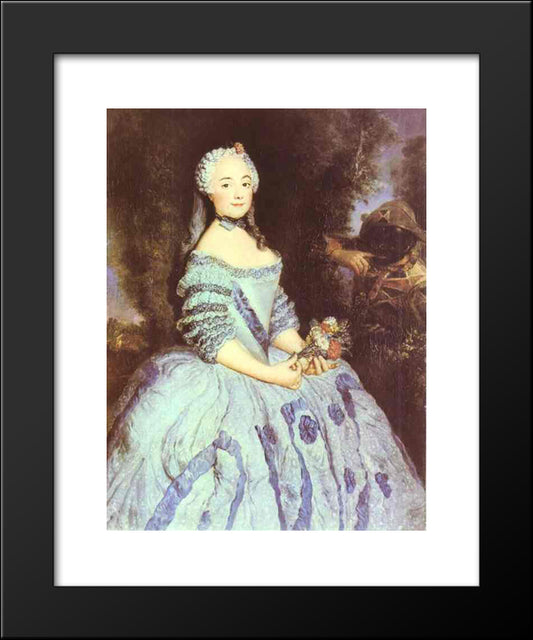 The Actress Babette Cochois 20x24 Black Modern Wood Framed Art Print Poster by Pesne, Antoine