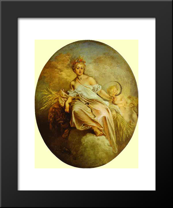 Ceres (Summer) 20x24 Black Modern Wood Framed Art Print Poster by Watteau, Antoine