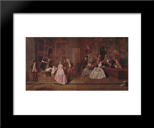 L'Enseigne De Gersaint 20x24 Black Modern Wood Framed Art Print Poster by Watteau, Antoine