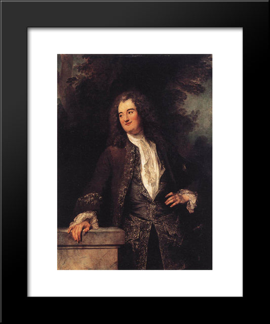 Portrait Of A Gentleman 20x24 Black Modern Wood Framed Art Print Poster by Watteau, Antoine