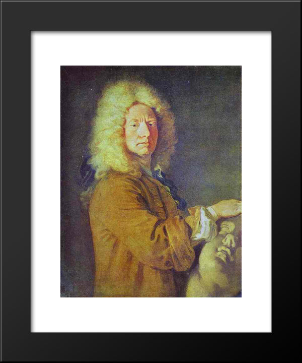 Portrait Of M Pater 20x24 Black Modern Wood Framed Art Print Poster by Watteau, Antoine