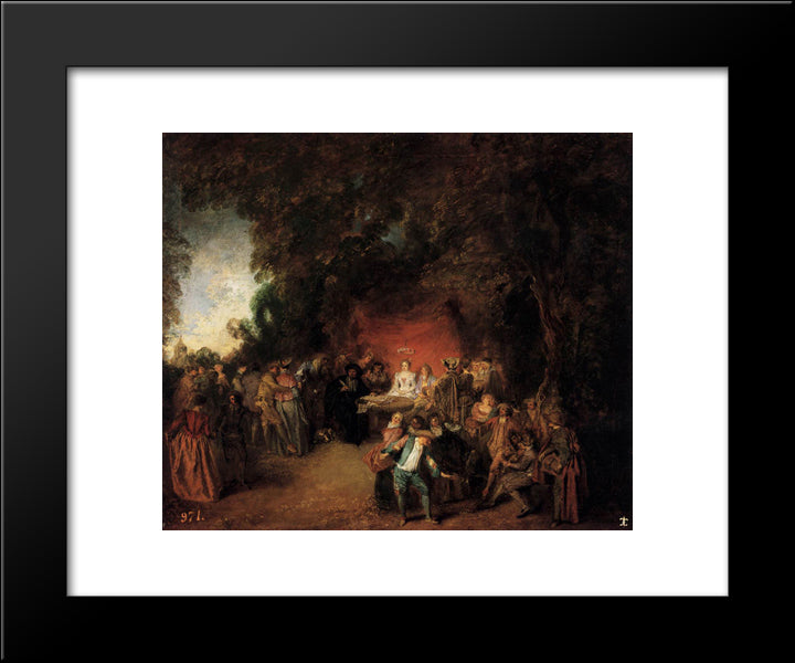 The Marriage Contract 20x24 Black Modern Wood Framed Art Print Poster by Watteau, Antoine