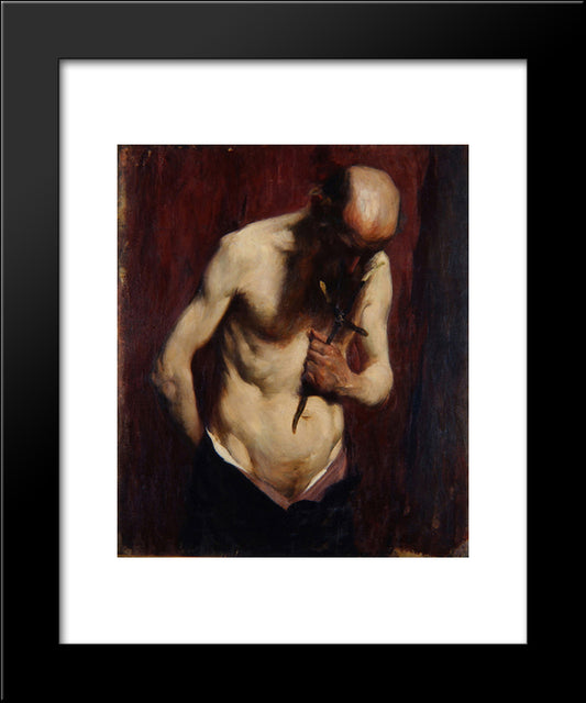 Hermit 20x24 Black Modern Wood Framed Art Print Poster by Azbe, Anton