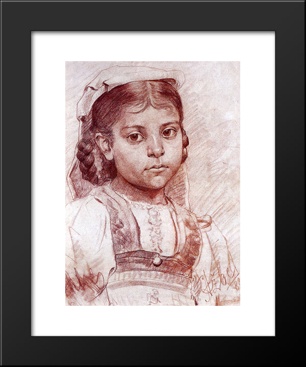 Portrait Of A Dalmatian Girl 20x24 Black Modern Wood Framed Art Print Poster by Azbe, Anton