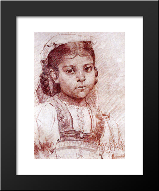Portrait Of A Dalmatian Girl 20x24 Black Modern Wood Framed Art Print Poster by Azbe, Anton