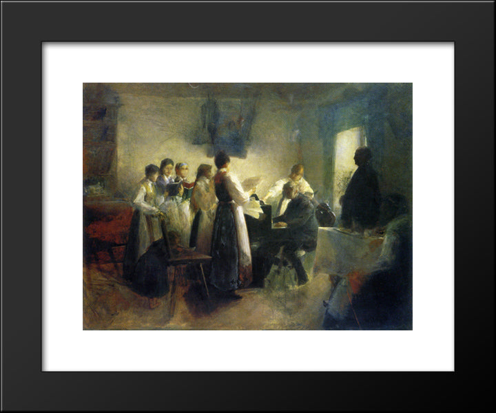 The Village Choir 20x24 Black Modern Wood Framed Art Print Poster by Azbe, Anton