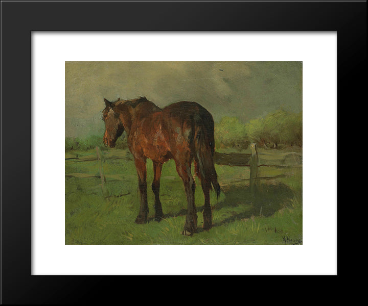 Paard 20x24 Black Modern Wood Framed Art Print Poster by Mauve, Anton