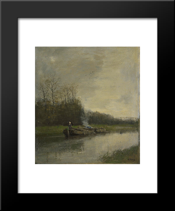 Trekvaart 20x24 Black Modern Wood Framed Art Print Poster by Mauve, Anton