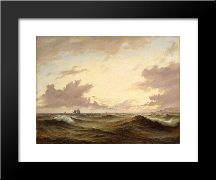Seascape 20x24 Black Modern Wood Framed Art Print Poster by Melbye, Anton