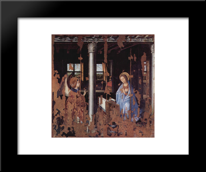 Annunciation 20x24 Black Modern Wood Framed Art Print Poster by Messina, Antonello da