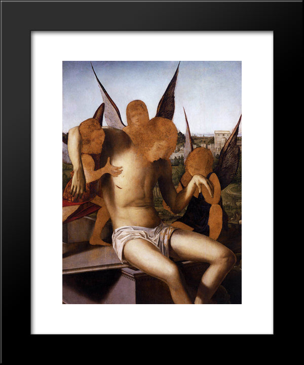 Pieta 20x24 Black Modern Wood Framed Art Print Poster by Messina, Antonello da
