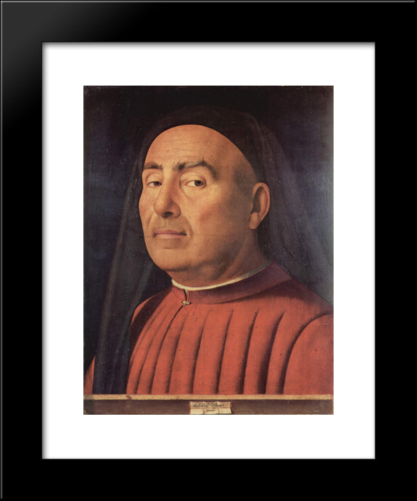Portrait Of A Man (Trivulzio Portrait) 20x24 Black Modern Wood Framed Art Print Poster by Messina, Antonello da