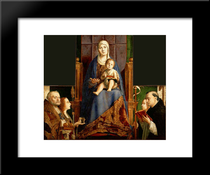 San Cassiano Altarpiece 20x24 Black Modern Wood Framed Art Print Poster by Messina, Antonello da