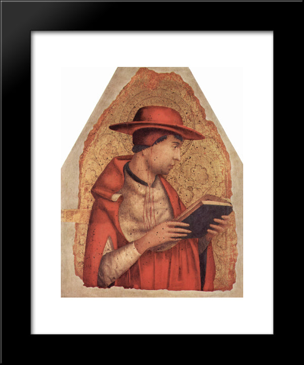 St. Jerome 20x24 Black Modern Wood Framed Art Print Poster by Messina, Antonello da