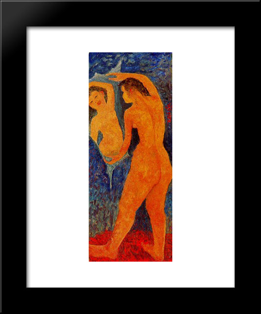 Desnudo Femenino Ante El Espejo 20x24 Black Modern Wood Framed Art Print Poster by Raphael, Antonietta