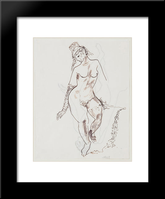 Figura Femminile 20x24 Black Modern Wood Framed Art Print Poster by Raphael, Antonietta