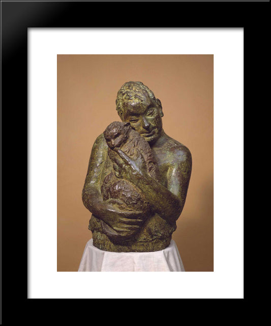 Mafai Con Il Gatto 20x24 Black Modern Wood Framed Art Print Poster by Raphael, Antonietta