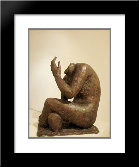 Re David Piange La Morte Di Absalon 20x24 Black Modern Wood Framed Art Print Poster by Raphael, Antonietta