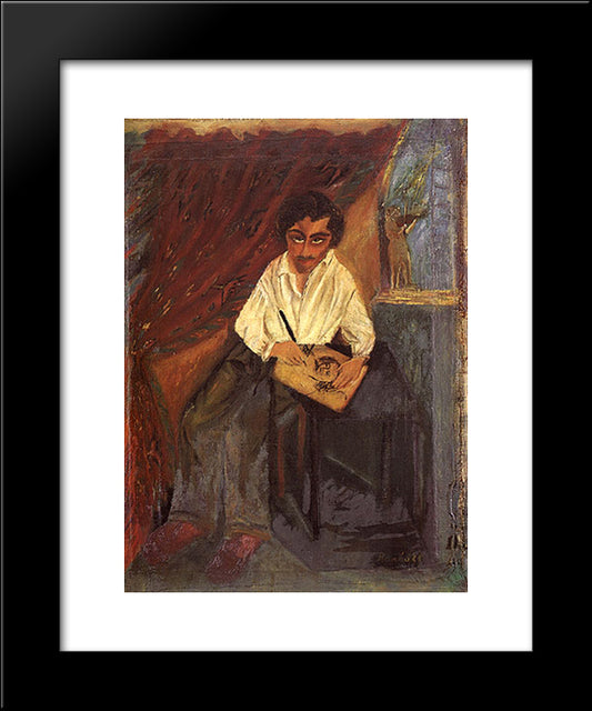 Ritratto Di Mafai 20x24 Black Modern Wood Framed Art Print Poster by Raphael, Antonietta